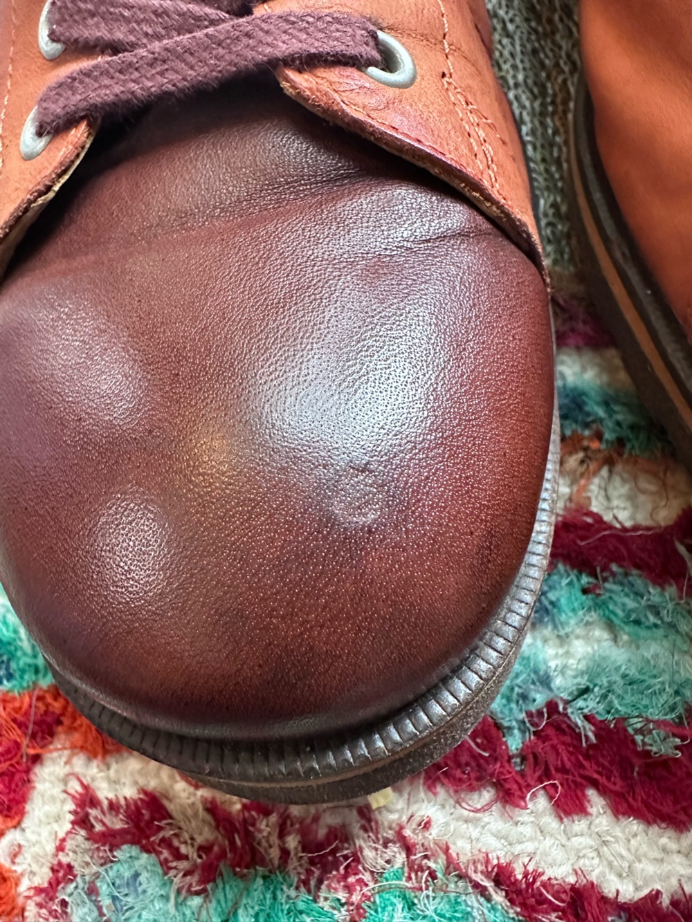 Fluevog EXCELLENT Radio 2 Putra brown/orange retro lace-up derby shoe -M12 - Picture 13 of 16